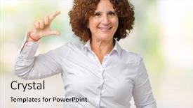  Presentation with businees - Cool new PPT theme with beautiful middle ager senior businees backdrop and a  colored foreground