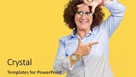  Presentation with businees - PPT theme consisting of beautiful middle ager senior businees background and a yellow colored foreground