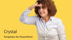  Presentation with businees - Presentation theme having beautiful middle ager senior businees background and a yellow colored foreground