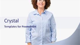  Presentation with businees - Slides featuring beautiful middle ager senior businees background and a  colored foreground