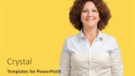 Presentation with businees - Audience pleasing PPT theme consisting of beautiful-middle-ager-senior-businees backdrop and a yellow colored foreground