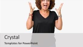  Presentation with winner - Amazing slide deck having beautiful middle ager senior woman backdrop and a light gray colored foreground