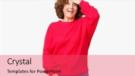  Presentation with black women beautiful woman - Amazing PPT theme having beautiful middle ager senior woman backdrop and a  colored foreground