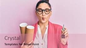  Presentation with paper making - Slides featuring beautiful-middle-eastern-woman-holding background and a coral colored foreground