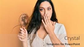  Presentation with eastern - Presentation design consisting of beautiful-middle-eastern-woman-holding background and a coral colored foreground