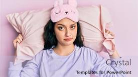  Presentation with pajama - Amazing presentation design having beautiful-middle-eastern-woman-wearing backdrop and a light blue colored foreground