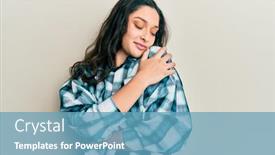  Presentation with self love - Beautiful slide deck featuring beautiful-middle-eastern-woman-wearing backdrop and a teal colored foreground