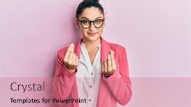  Presentation with salary - Cool new presentation theme with beautiful-middle-eastern-woman-wearing backdrop and a coral colored foreground