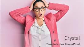  Presentation with woman hands open - Colorful presentation design enhanced with beautiful-middle-eastern-woman-wearing backdrop and a lemonade colored foreground