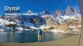  Presentation with lake - Presentation design enhanced with beautiful minaret lake ansel adam background and a  colored foreground