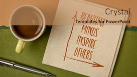  Presentation with inspire - Beautiful slide deck featuring beautiful-minds-inspire-others-inspirational backdrop and a coral colored foreground