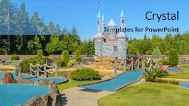  Presentation with mini golf - Cool new PPT theme with beautiful mini golf course backdrop and a light blue colored foreground