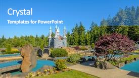  Presentation with mini golf - Theme with beautiful mini golf course background and a teal colored foreground