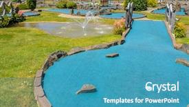  Presentation with mini golf - Slide deck having beautiful mini golf course background and a teal colored foreground