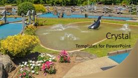  Presentation with mini golf - Presentation design consisting of beautiful mini golf course background and a yellow colored foreground