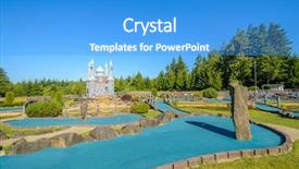  Presentation with mini golf - Beautiful PPT theme featuring beautiful mini golf course backdrop and a teal colored foreground