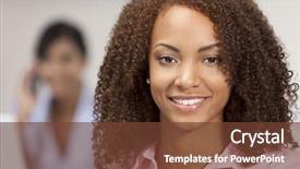  Presentation with smile focus - Amazing presentation theme having beautiful mixed race african american backdrop and a tawny brown colored foreground