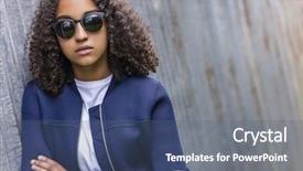  Presentation with african american teenager girl - PPT theme consisting of beautiful mixed race african american background and a ocean colored foreground