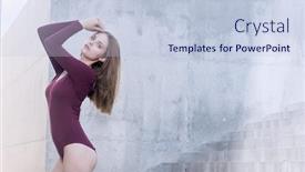  Presentation with elegant - Slides enhanced with beautiful-model-elegant-pose-stark background and a lemonade colored foreground