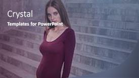  Presentation with elegant - Amazing PPT layouts having beautiful-model-elegant-pose-stark backdrop and a gray colored foreground