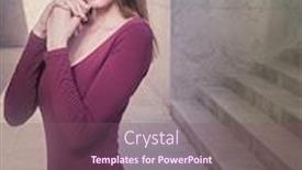  Presentation with elegant - Amazing PPT layouts having beautiful-model-elegant-pose-stark backdrop and a violet colored foreground