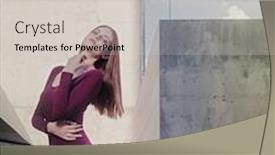  Presentation with elegant - Slide set consisting of beautiful-model-elegant-pose-stark background and a light gray colored foreground