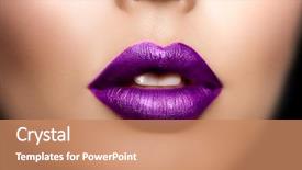  Presentation with lips mouth - Slide deck featuring beautiful model girl with lipstick background and a coral colored foreground