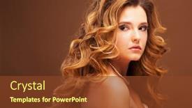  Presentation with wavy aquamarine - Audience pleasing theme consisting of beautiful-model-girl-with-long backdrop and a tawny brown colored foreground