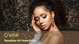  Presentation with luxury gold - PPT theme with girl with set of jewelry background and a tawny brown colored foreground