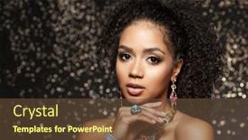  Presentation with girl model - Slide set featuring girl with set of jewelry background and a tawny brown colored foreground