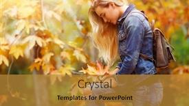  Presentation with autumn view autumn nature - PPT theme having beautiful model in autumn park attractive female standing side view and posing over autumnal background enjoying fall nature background and a gold colored foreground