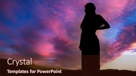  Presentation with sand dunes - Presentation theme consisting of beautiful-model-poses-against background and a wine colored foreground