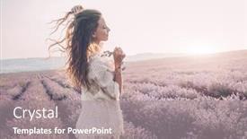  Presentation with spring - Slides consisting of beautiful-model-walking-in-spring background and a gray colored foreground