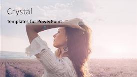  Presentation with jewelry - Theme consisting of beautiful-model-walking-in-spring background and a light gray colored foreground