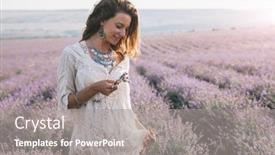  Presentation with sunshine - Audience pleasing slides consisting of beautiful-model-walking-in-spring backdrop and a gray colored foreground