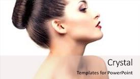  Presentation with nail spa - PPT layouts with beautiful model woman in beauty salon makeup young modern girl in luxurious spa lady make up mascara long lashes lipstick lips eye shadow shiny hair manicure nail polish products treatment profile background and a lemonade colored foreground