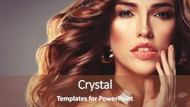  Presentation with hair care - Presentation theme with beautiful model woman with wavy background and a tawny brown colored foreground
