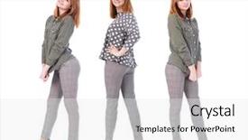  Presentation with green fashion - Theme consisting of beautiful models in gray trousers background and a white colored foreground