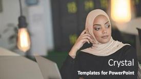  Presentation with hijab modern - Audience pleasing PPT layouts consisting of beautiful-modern-african-muslim-businesswoman backdrop and a dark gray colored foreground
