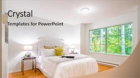  Presentation with interior design - Presentation with beautiful modern bedroom interior design background and a  colored foreground