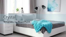  Presentation with bedroom modern - Amazing slide set having linens - beautiful modern bedroom interior backdrop and a light blue colored foreground