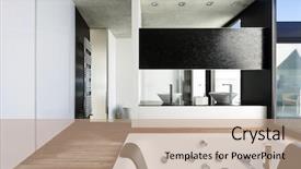  Presentation with cement - Amazing presentation theme having modern house in cement interior backdrop and a coral colored foreground