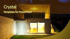  Presentation with lighting - Cool new theme with beautiful modern house outdoor backdrop and a  colored foreground