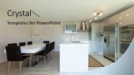  Presentation with dining - Theme consisting of beautiful modern house view background and a light gray colored foreground