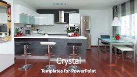  Presentation with modern hi tech design - Theme enhanced with beautiful modern kitchen in designer background and a tawny brown colored foreground