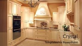  Presentation with country - Theme consisting of beautiful modern kitchen with light background and a coral colored foreground