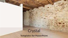  Presentation with empty - Presentation theme featuring beautiful modern loft empty room background and a coral colored foreground