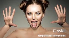  Presentation with tongue - Audience pleasing presentation theme consisting of beautiful modern model shows tongue backdrop and a coral colored foreground