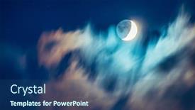 Presentation with night sky moon - Slide deck enhanced with beautiful moon background scary dark cloudy sky horror night of halloween holiday background and a ocean colored foreground