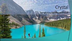  Presentation with banff national park - Theme enhanced with beautiful moraine lake in banff background and a light blue colored foreground